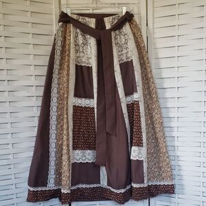 Vintage Carefree Fashion Patchwork With Lace Skirt